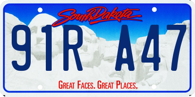 SD license plate 91RA47