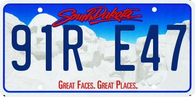 SD license plate 91RE47