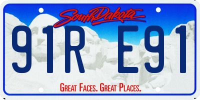 SD license plate 91RE91