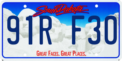 SD license plate 91RF30