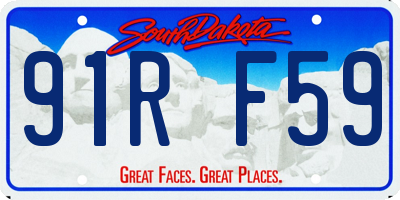 SD license plate 91RF59