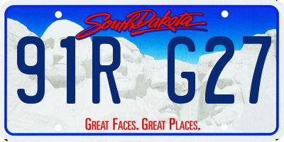 SD license plate 91RG27