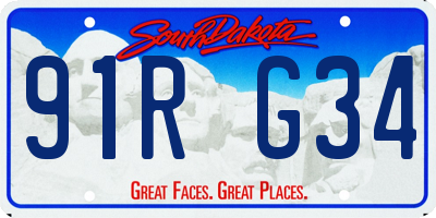 SD license plate 91RG34