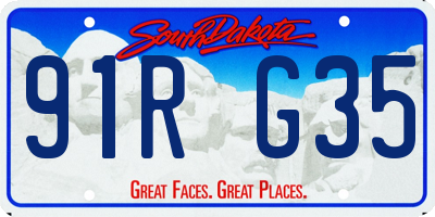 SD license plate 91RG35