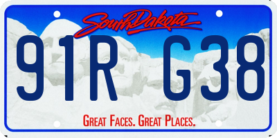 SD license plate 91RG38