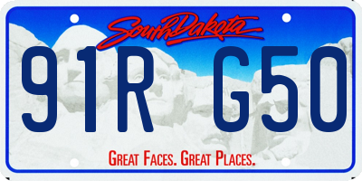 SD license plate 91RG50