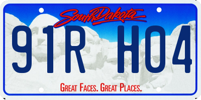SD license plate 91RH04