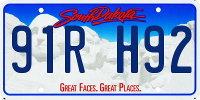 SD license plate 91RH92