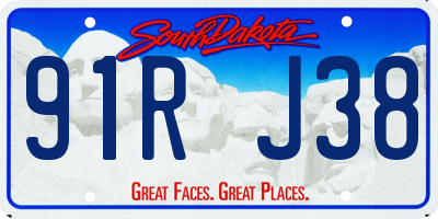 SD license plate 91RJ38