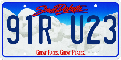 SD license plate 91RU23