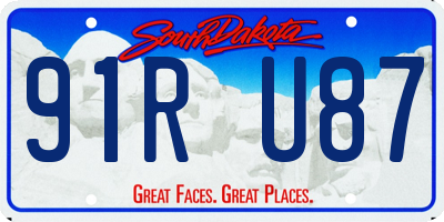 SD license plate 91RU87