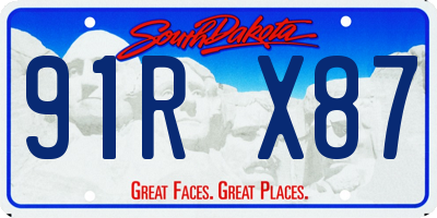 SD license plate 91RX87