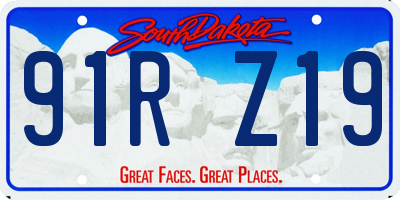 SD license plate 91RZ19