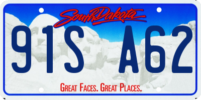 SD license plate 91SA62