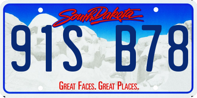 SD license plate 91SB78