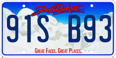 SD license plate 91SB93