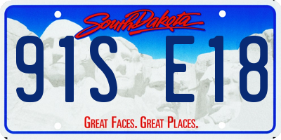 SD license plate 91SE18