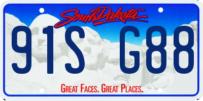 SD license plate 91SG88