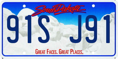 SD license plate 91SJ91