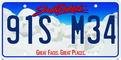 SD license plate 91SM34
