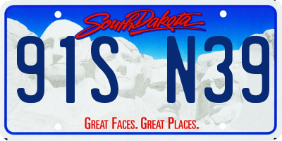 SD license plate 91SN39