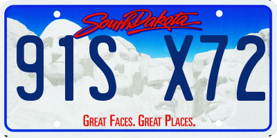 SD license plate 91SX72