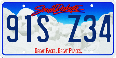 SD license plate 91SZ34