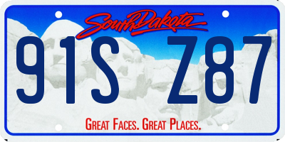 SD license plate 91SZ87