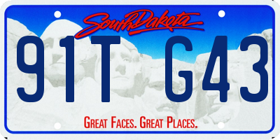 SD license plate 91TG43