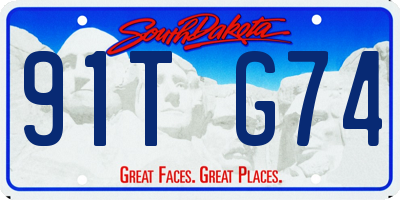 SD license plate 91TG74
