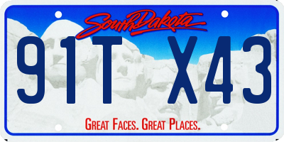 SD license plate 91TX43