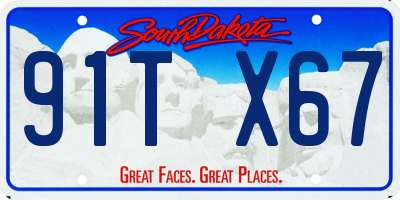 SD license plate 91TX67