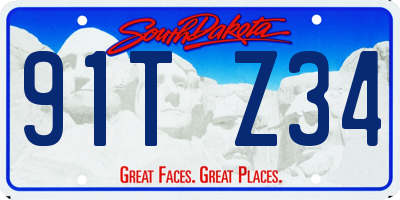 SD license plate 91TZ34