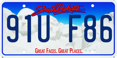 SD license plate 91UF86