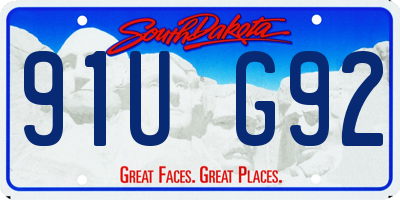SD license plate 91UG92