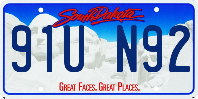 SD license plate 91UN92