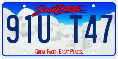 SD license plate 91UT47