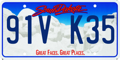 SD license plate 91VK35