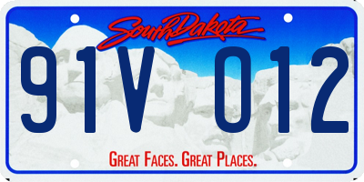 SD license plate 91VO12