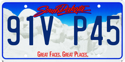SD license plate 91VP45