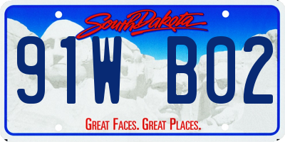SD license plate 91WB02