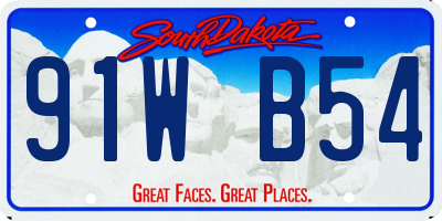 SD license plate 91WB54