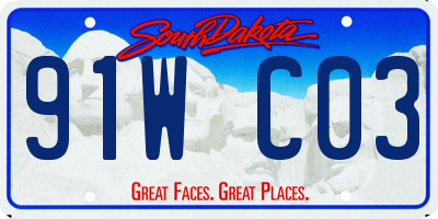 SD license plate 91WC03