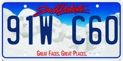SD license plate 91WC60