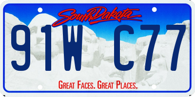 SD license plate 91WC77