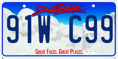 SD license plate 91WC99