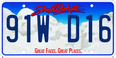 SD license plate 91WD16