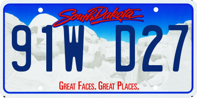 SD license plate 91WD27