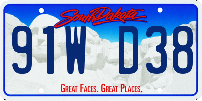 SD license plate 91WD38
