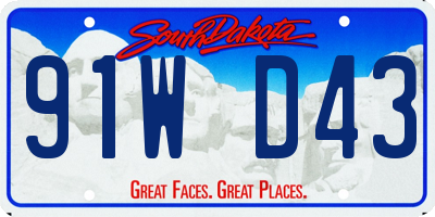 SD license plate 91WD43